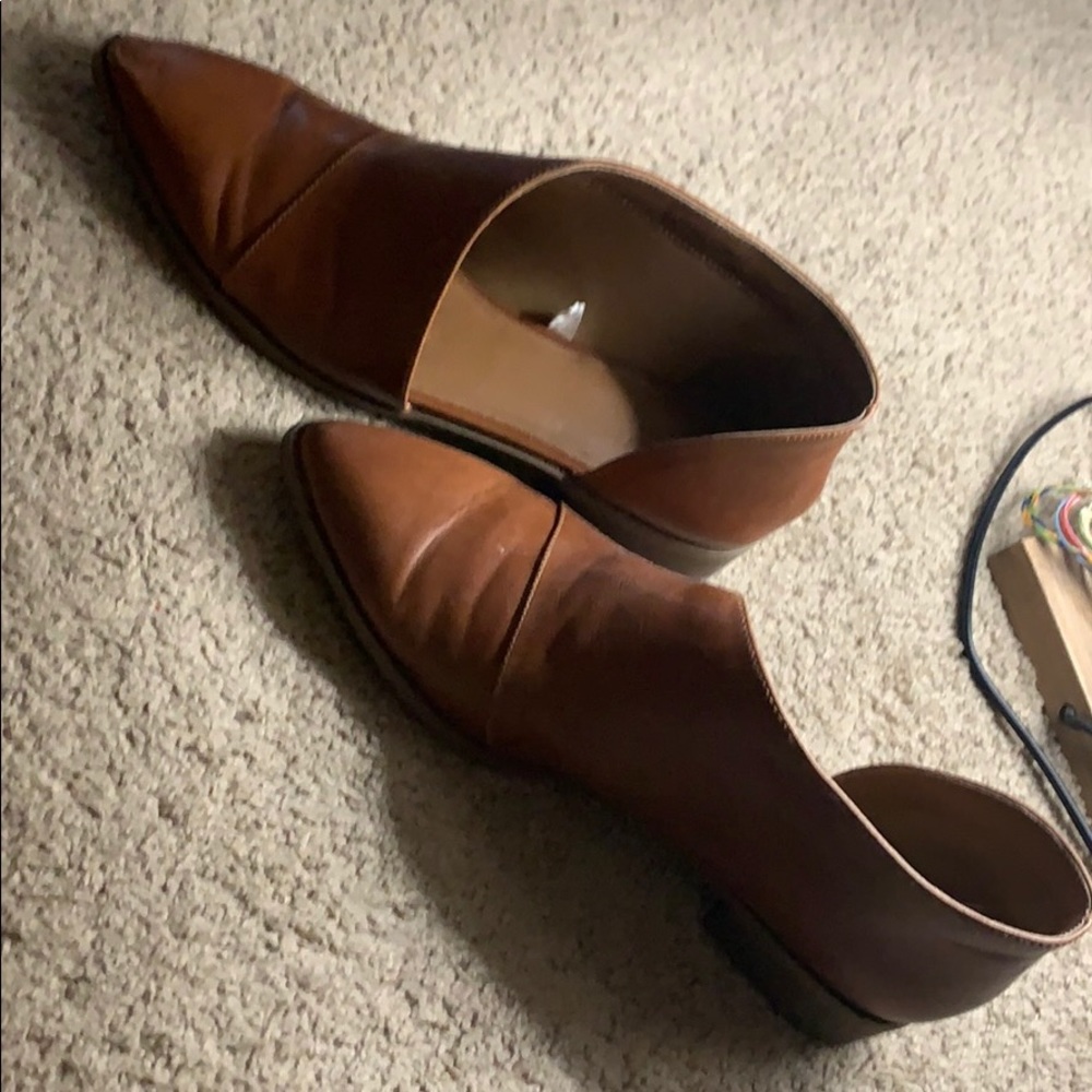 Brown leather boots